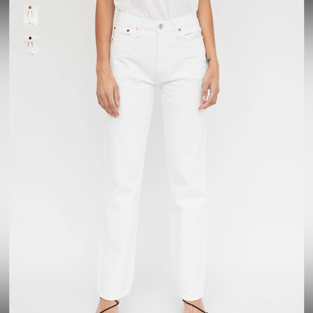 NWT RE/DONE 90s High Rise Loose Jean in White Size 24 - Picture 2 of 16